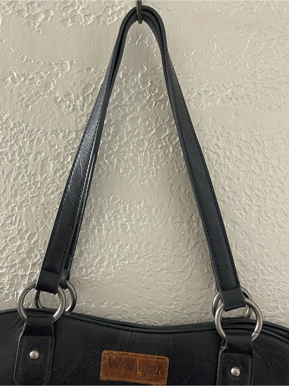Wrangler Black Studded Shoulder Tote Western